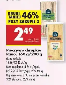 Biedronka Pieczywo chrupkie Pano, 160 g/200 g oferta