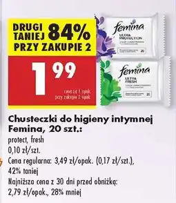 Biedronka Chusteczki do higieny intymnej Femina 20 szt oferta