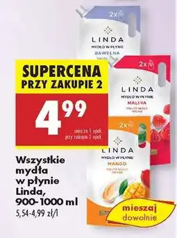 Biedronka Wszystkie mydła w płynie Linda, 900-1000 ml oferta