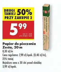 Biedronka Papier do pieczenia Zosia, 20 m oferta