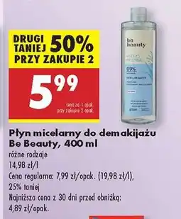 Biedronka Płyn micelarny do demakijażu Be Beauty, 400 ml oferta