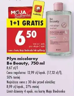 Biedronka Płyn micelarny Be Beauty, 750 ml oferta