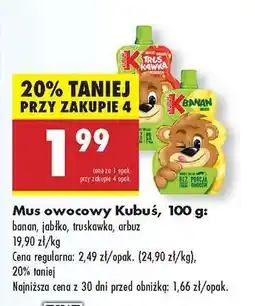 Biedronka Mus owocowy Kubuś, 100 g oferta