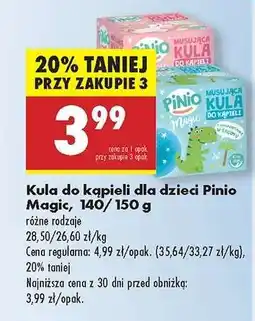 Biedronka Kula do kąpieli dla dzieci Pinio Magic 140/150 g oferta
