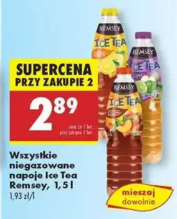 Biedronka Wszystkie niegazowane napoje Ice Tea Remsey, 1,5 l oferta