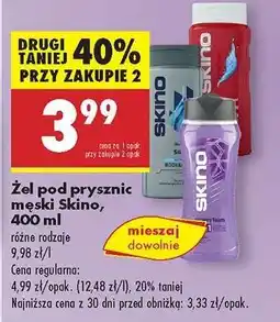 Biedronka Żel pod prysznic męski Skino 400 ml oferta