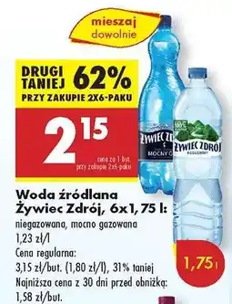 Biedronka Woda źródlana Żywiec Zdrój 6x1,75 l oferta