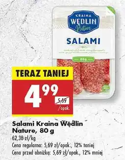 Biedronka Salami Kraina Wędlin Nature, 80 g oferta