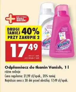 Biedronka Odplamiacz do tkanin Vanish, 1 l oferta