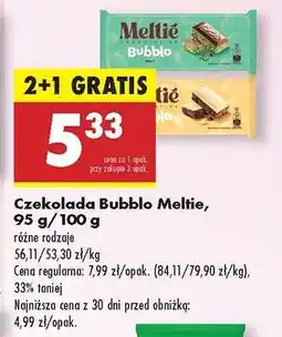 Biedronka Czekolada Bubblo Meltié, 95 g/100 g oferta