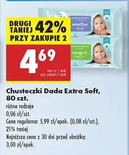 Biedronka Chusteczki Dada Extra Soft 80 szt oferta