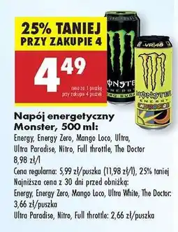 Biedronka Napój energetyczny Monster 500 ml oferta