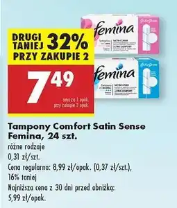 Biedronka Tampony Comfort Satin Sense Femina, 24 szt oferta