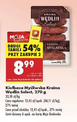 Biedronka Kiełbasa Myśliwska Kraina Wędlin Select, 270 g oferta