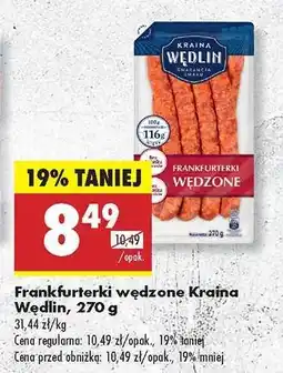 Biedronka Frankfurterki wędzone Kraina Wędlin , 270 g oferta