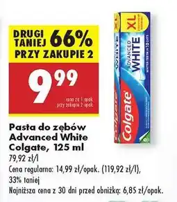 Biedronka Pasta do zębów Advanced White Colgate, 125 ml oferta