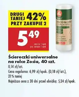 Biedronka Ściereczki uniwersalne na rolce Zosia, 40 szt oferta