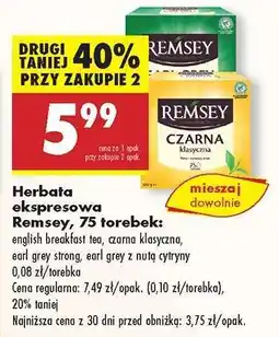 Biedronka Herbata ekspresowa Remsey 75 torebek oferta