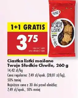 Biedronka Ciastka listki maślane Twoje Słodkie Chwile, 260 g oferta