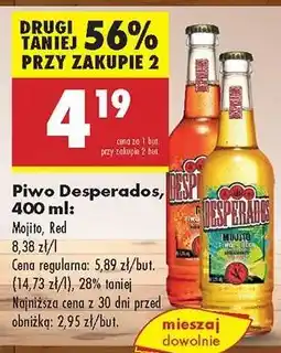 Biedronka Piwo Desperados, 400 ml oferta