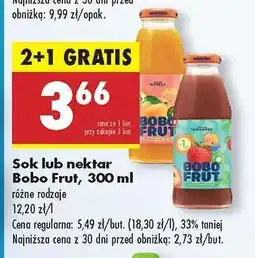 Biedronka Sok lub nektar Bobo Frut, 300 ml oferta