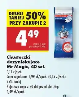 Biedronka Chusteczki dezynfekujące Mr Magic 40 szt oferta