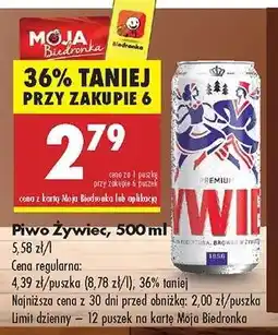 Biedronka piwo Żywiec 500 ml oferta
