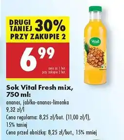 Biedronka Sok Vital Fresh mix, 750 ml oferta