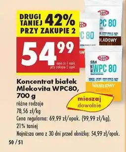 Biedronka Koncentrat białek Mlekovita WPC80, 700 g oferta