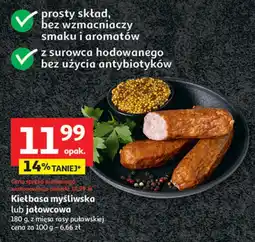 Auchan Kiełbasa myśliwska lub jałowcowa Auchan oferta