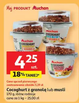 Auchan Jogurt cocoghurt z granolą lub musli Auchan oferta