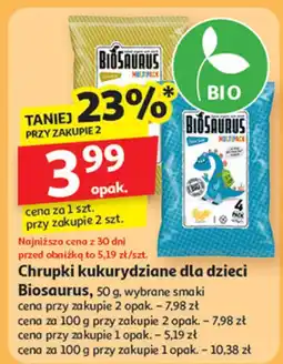 Auchan Chrupki kukurydziane Bio Biosaurus oferta