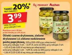 Auchan Oliwki czarne/zielone drylowane/pasta paprykowa Auchan oferta