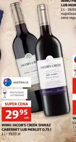 Auchan Wino Jacob's Creek Shiraz Cabernet lub Merlot oferta