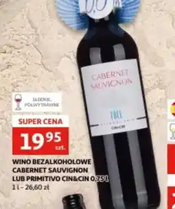 Auchan Wino bezalkoholowe Cabernet Sauvignon lub Primitivo Cin&Cin oferta