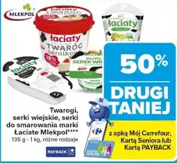 Carrefour Twarogi, serki wiejskie, serki do smarowania marki Łaciate Mlekpol oferta