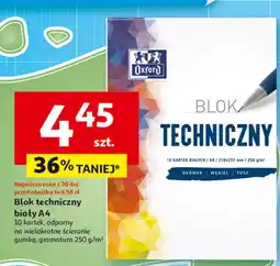 Auchan Blok techniczny a4 10 k. biały Oxford oferta