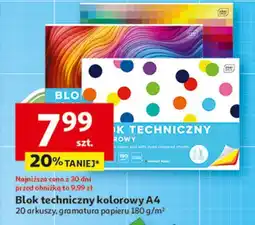 Auchan Blok techniczny a4/20k kolorowy Interdruk oferta