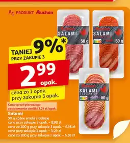 Auchan Salami z czosnkiem Auchan Różnorodne (Logo Czerwone) oferta