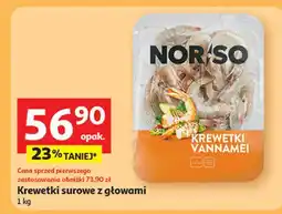 Auchan Krewetki całe gotowane Norso oferta