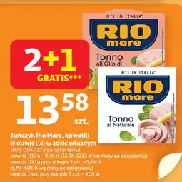 Auchan Tuńczyk w sosie własnym Rio Mare oferta