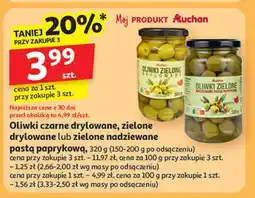 Auchan Oliwki zielone nadziewane pastą paprykową Auchan oferta
