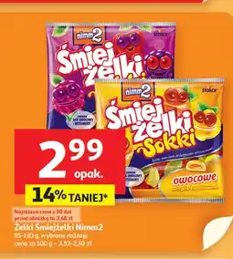 Auchan Żelki słodki sad Nimm2 Śmiejżelki Sokki oferta