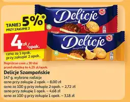 Auchan Ciastka z galaretką wiśniową Delicje Szampańskie oferta