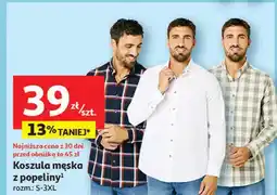 Auchan Koszula męska z popeliny s-3xl Inextenso Sport oferta