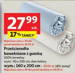 Auchan Prześcieradło z gumką 160 x 200 cm oferta