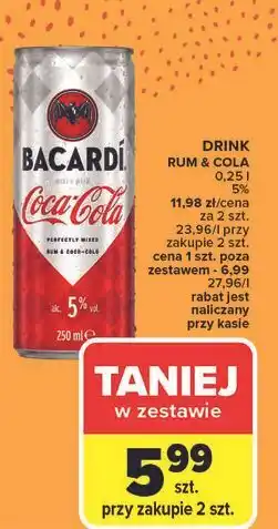 Carrefour Drink rum and cola Bacardi Carta Blanca oferta
