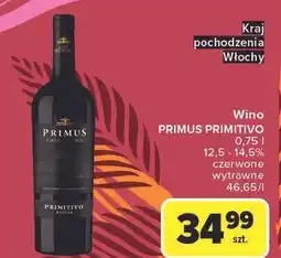 Carrefour Wino Primus Casa Pecunia Primitivo Puglia oferta