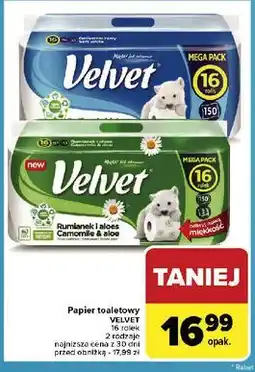 Carrefour Papier toaletowy delikatnie biały Velvet oferta