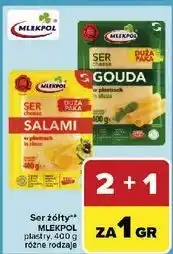 Carrefour Ser salami - plastry Mlekpol oferta